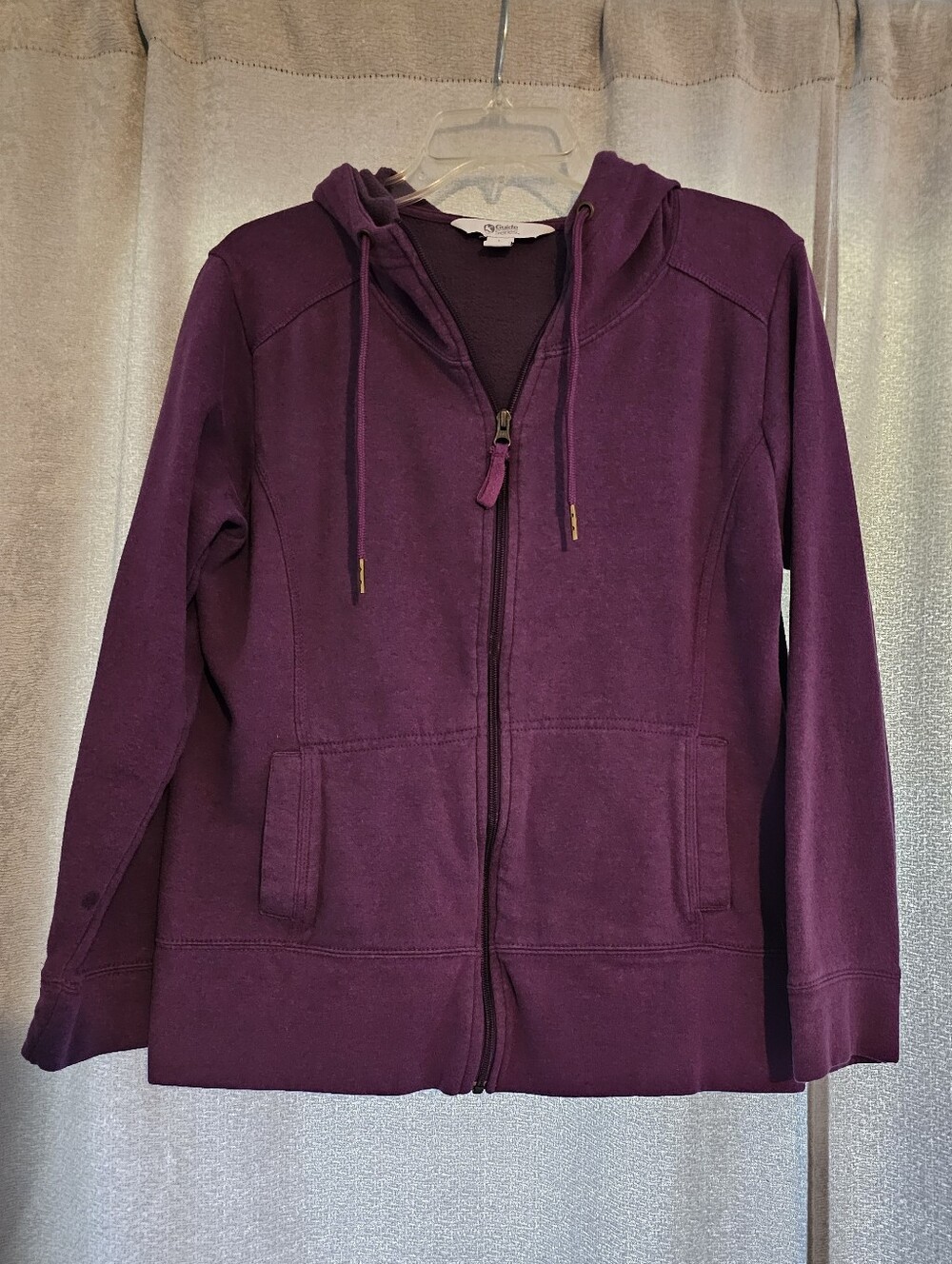 Women's Full‑Zip Hooded Bomber Jacket in Plum